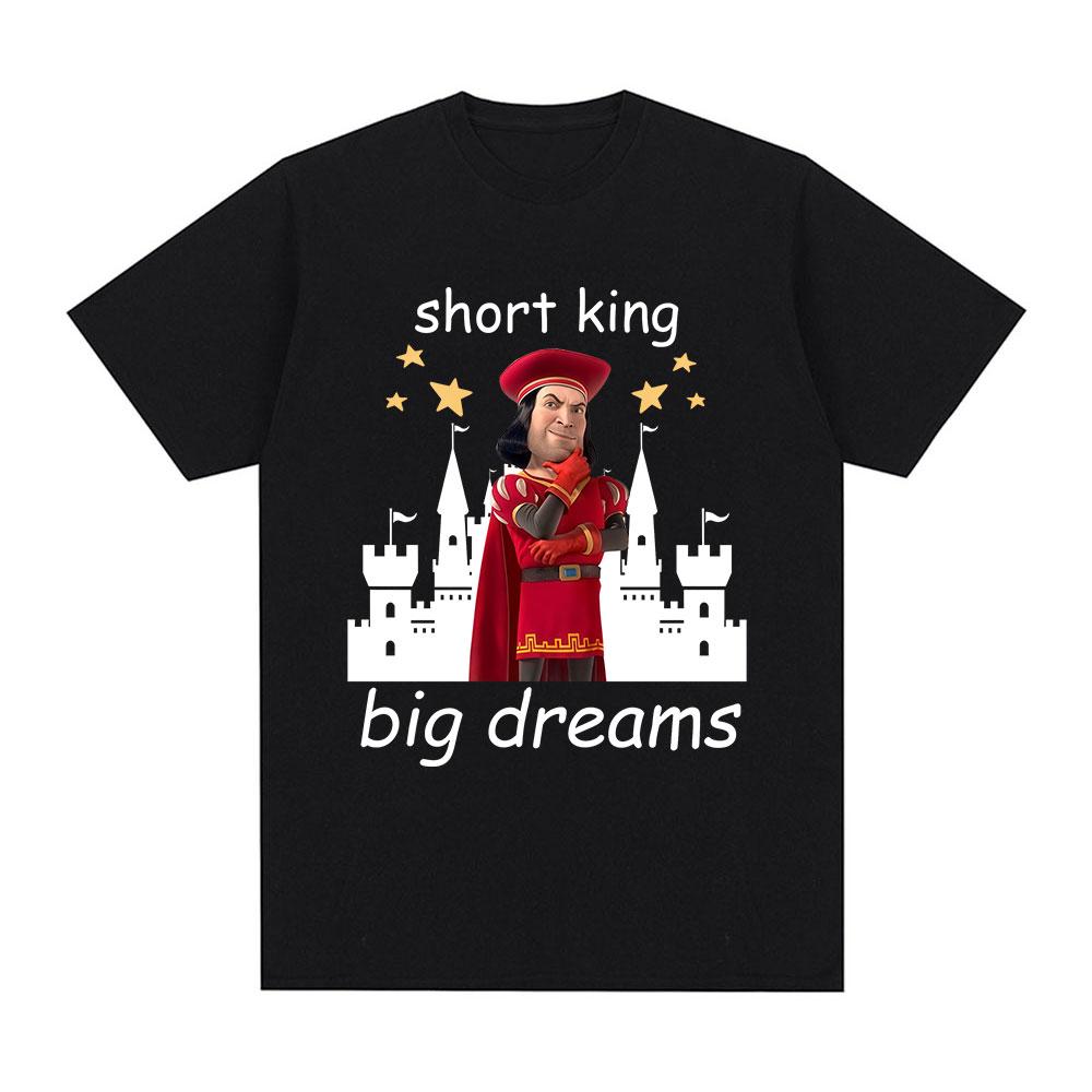

Short King Big Dreams Funny Meme T-shirt Men s Clothing Fashion Hip Hop T-shirts Cotton Casual Short Sleeve T Shirts Streetwear 5XL різнокольоровий