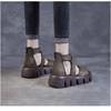 Damen Vintage Plateau Römersandalen