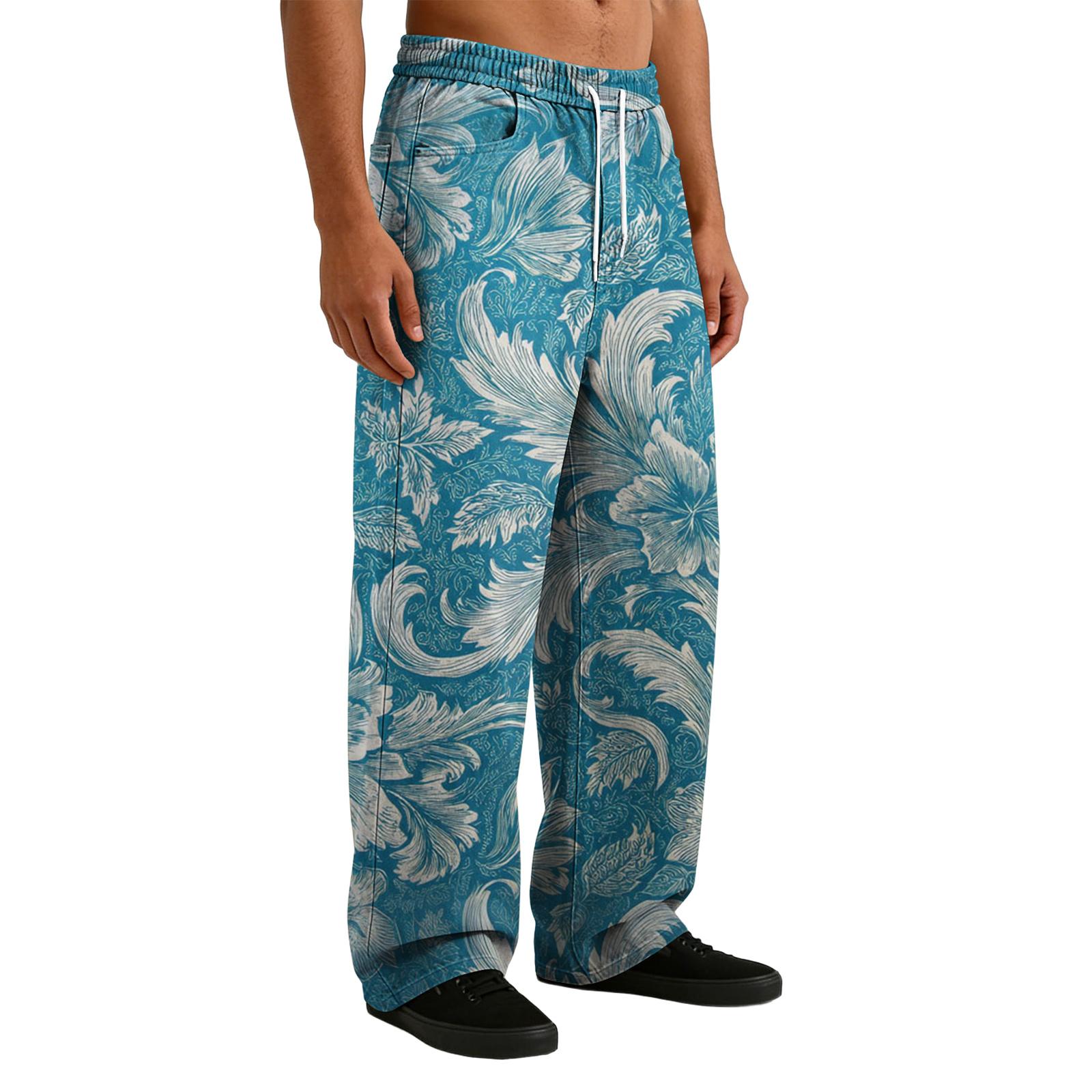 

Мужские повседневные брюки прямого кроя с эластичным поясом на шнурке M