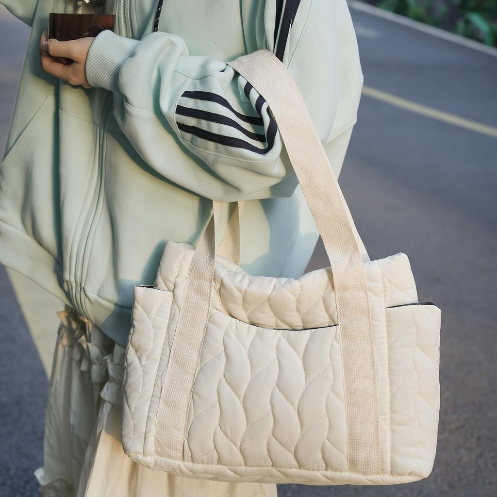 Autumn and Winter Large Capacity Bag New Handheld Big Bag Single Shoulder Down Tote Bag Work Commuter Bag