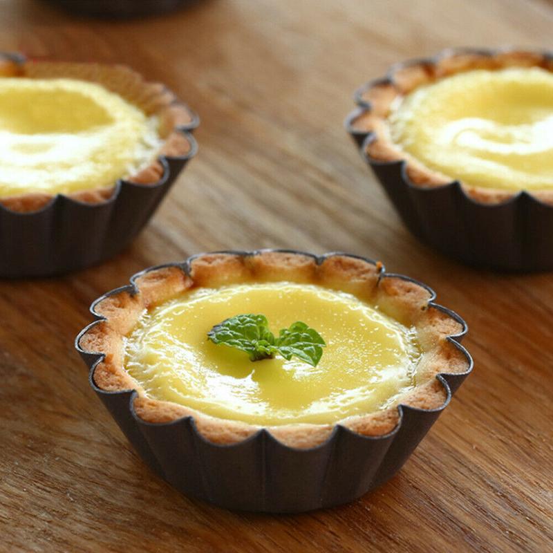12pcs/set Brioche Mold Egg Tart Baking Mould Carbon Steel Non Stick Pan