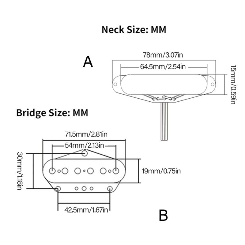 Electric Guitar Pickup Humbucker Size Single Coil Pickup Guitar Part Accessory for Studio Recording Live Performances