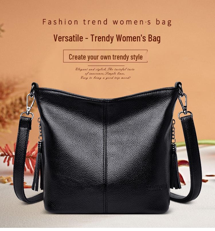 2022 European & American Retro Tassel Soft Leather Crossbody Bag - Casual, Versatile Single Shoulder Handbag for Women