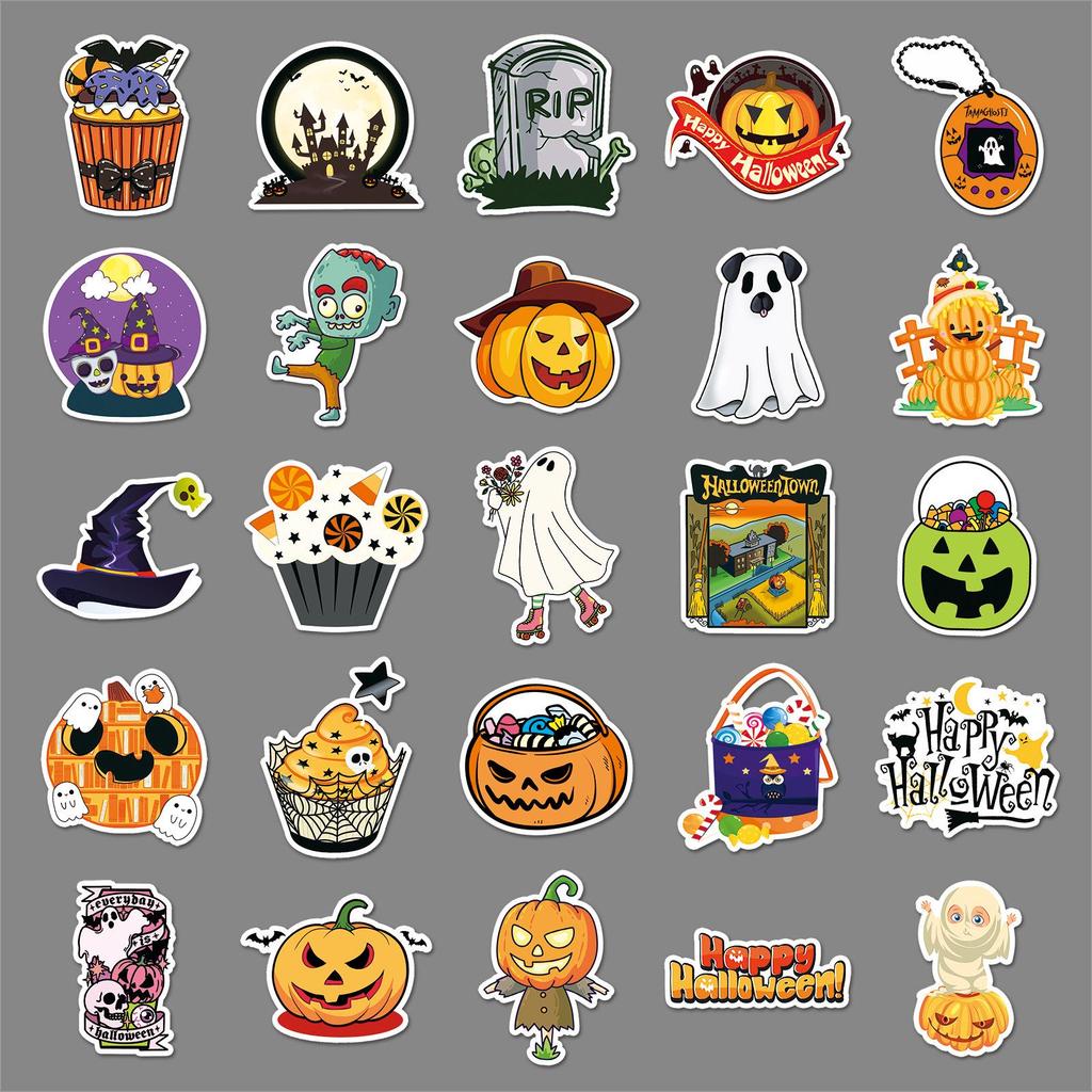 Halloween Graffiti Stickers: 100-Count Cartoon DIY for Luggage & Phone Cases