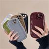 Korean Cute Candy Color Wavey The Soap Phone Case for Iphone 14 13 12 11 Pro Max Plain Glossy Oval Shockproof Soft Cover Funda
