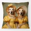 Victorian Princess Cat Labrador Dog Lord Greyhound Pet Portrait Print Cushion Cover Pillow Case