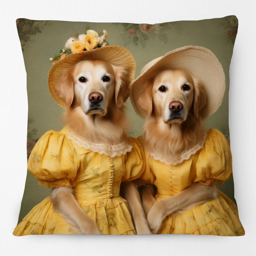 Victorian Princess Cat Labrador Dog Lord Greyhound Pet Portrait Print Cushion Cover Pillow Case