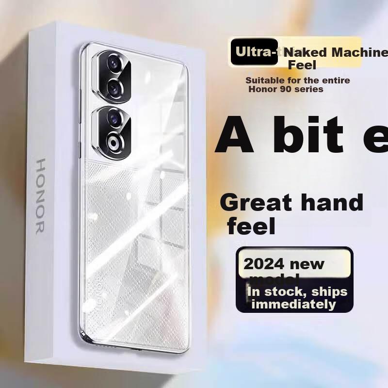Phone Case for HONOR 90 Pro, HONOR 90 Pro Protective Cover, Shockproof, Anti-Fingerprint, Full Coverage, Bare Phone Lens Protection, Fully Transparent