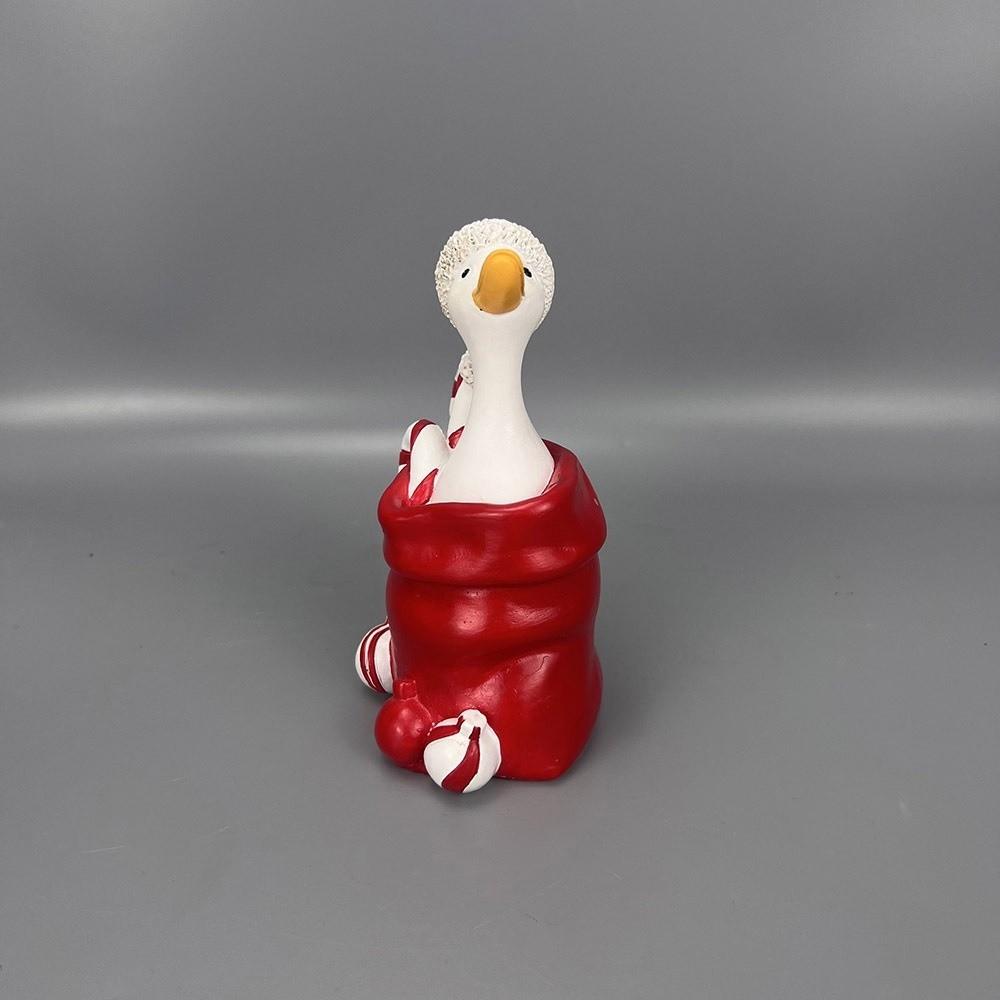 Vibrant Colors Christmas Duck Figurine Exquisite Holiday Desktop Decoration Fireplace Mantel