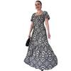 2024 Summer Women's French Retro Square Neck Printed Long Dress