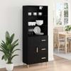 Highboard Black Oak Effect 69.5 x 32.5 x 180 cm