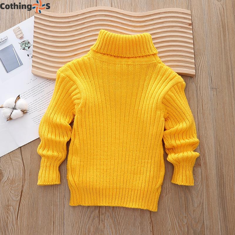 Children's Sweaters Fall and Winter Long-sleeved Boys and Girls Cartoon Turtleneck Knit Sweater