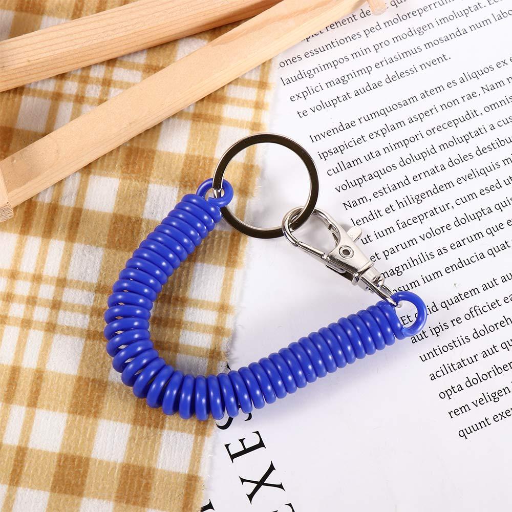 Wrist Coil Security Gear Spiral Stretch Keychain Elastic Ropes Key Cord Clasp Spring Rope Key Ring