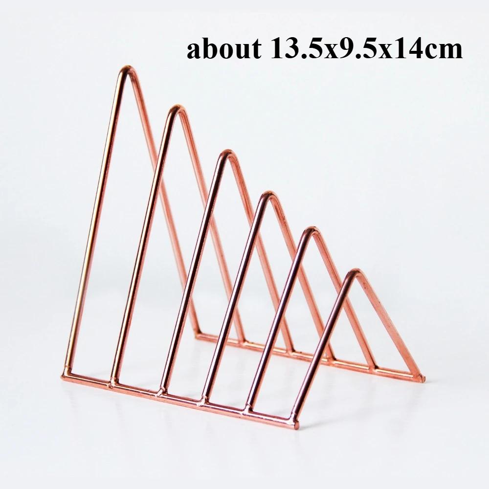 Vinyl Record Holder 9 Slot Metal Storage Rack Vinyl Albums Storage Organizer Magazine Book CD Album Triangle Display Rack Record