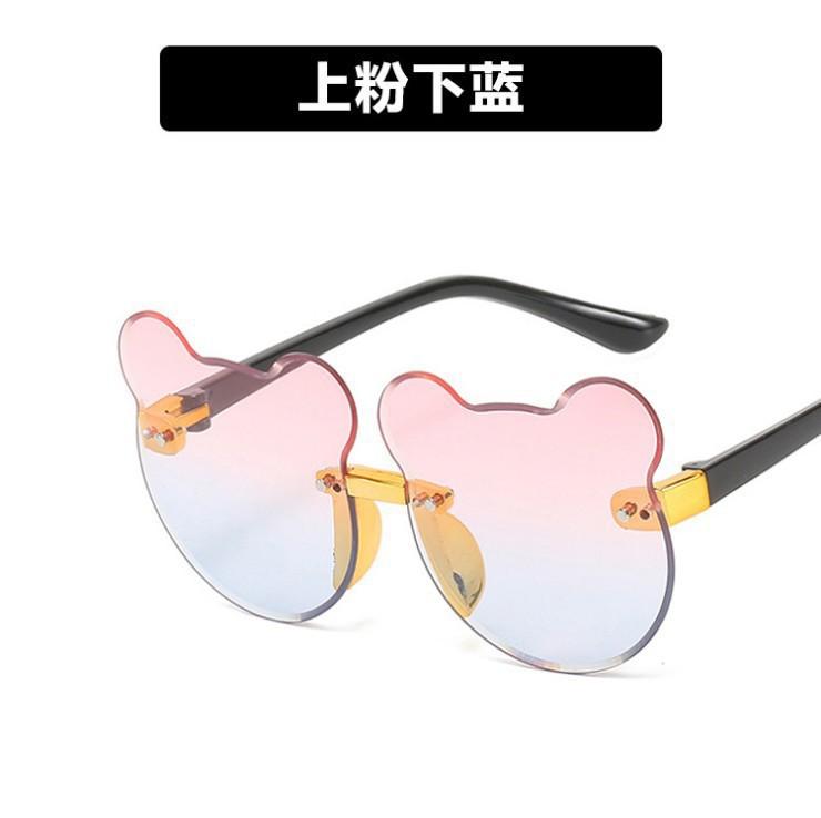 Fashion Summer Outdoor Travel Skiing Sunglasses Cartoon Bear Sunglassess for Boy Girl Children Rimless Casual Sunglasses UV400