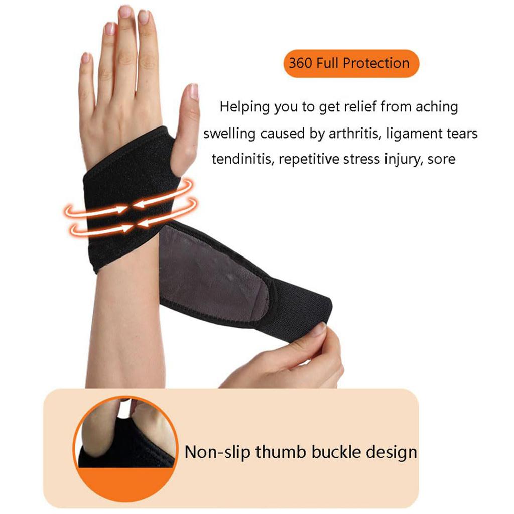 Hand & Wrist Heated Brace, Wrist Warmer Electric Heated Wrap, Heating Pad For Carpal Tunnel Syndrome, Arthritis, Tendonitis, Joint Pain Soreness