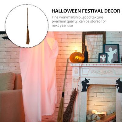 1Pc Flying Broomstick Retractable Witch Broom Prop Suitable for Halloween Party