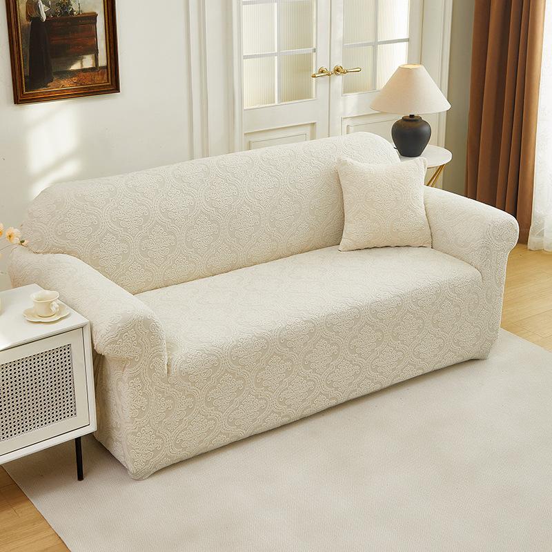 

1pc Stretch Sofa Cover Spandex Corner Sofa Cover Jacquard Solid Color Nonslip European Sofa Slipcover for Living Room Home Decor 1piece Single seat