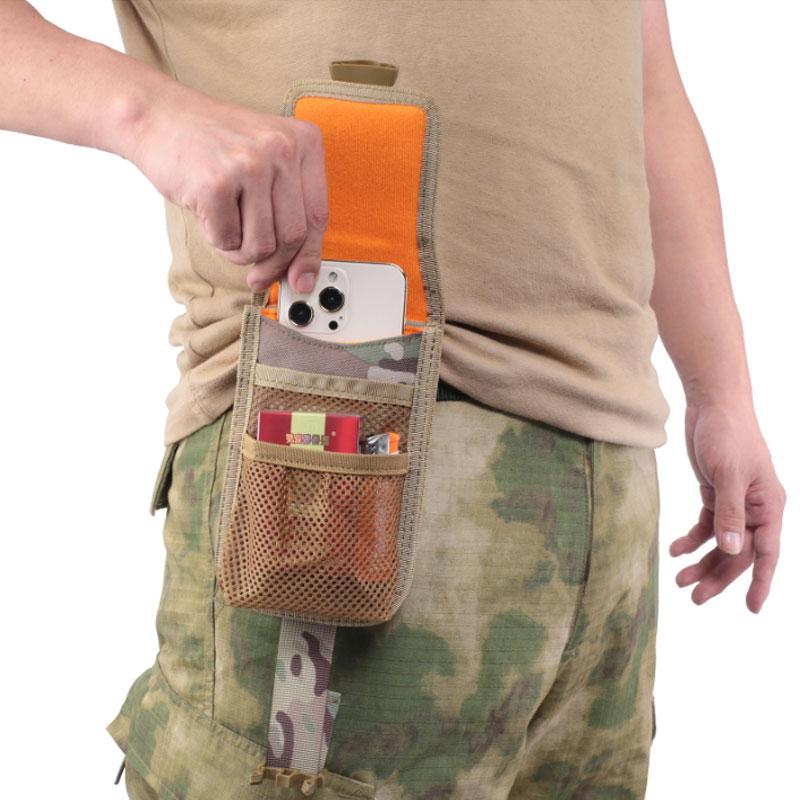 Molle Tactical Double-Layer-Telefon-Beutel-Kartenhalter-Geldbörse Outdoor Camping Jagdzubehör EDC-Werkzeug-Hüfttasche