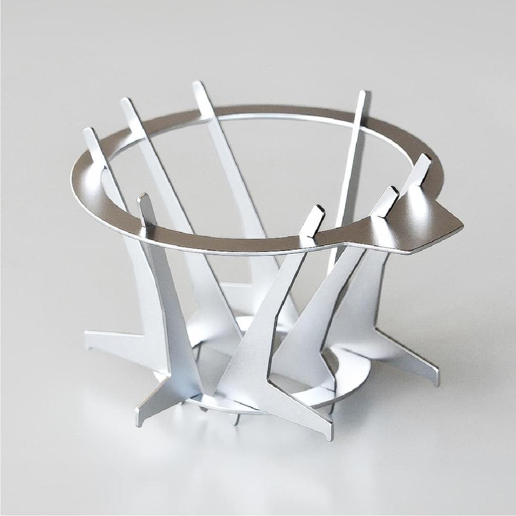 U+RooLee (Yururi) D-Shaped Bart Dripper M, Mug Compatible, 18-8 Stainless Steel, Made In Tsubame-Sanjo, Easy To Clean, Durable, Serving 1-4 Cups