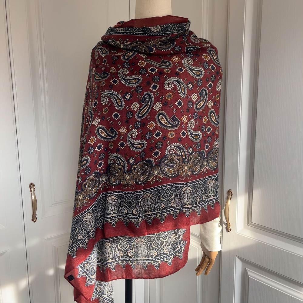 New Soft Scarf Windproof Head Wrap Shawl Bohemia Style Solid Color Sunscreen Headscarf Outdoor