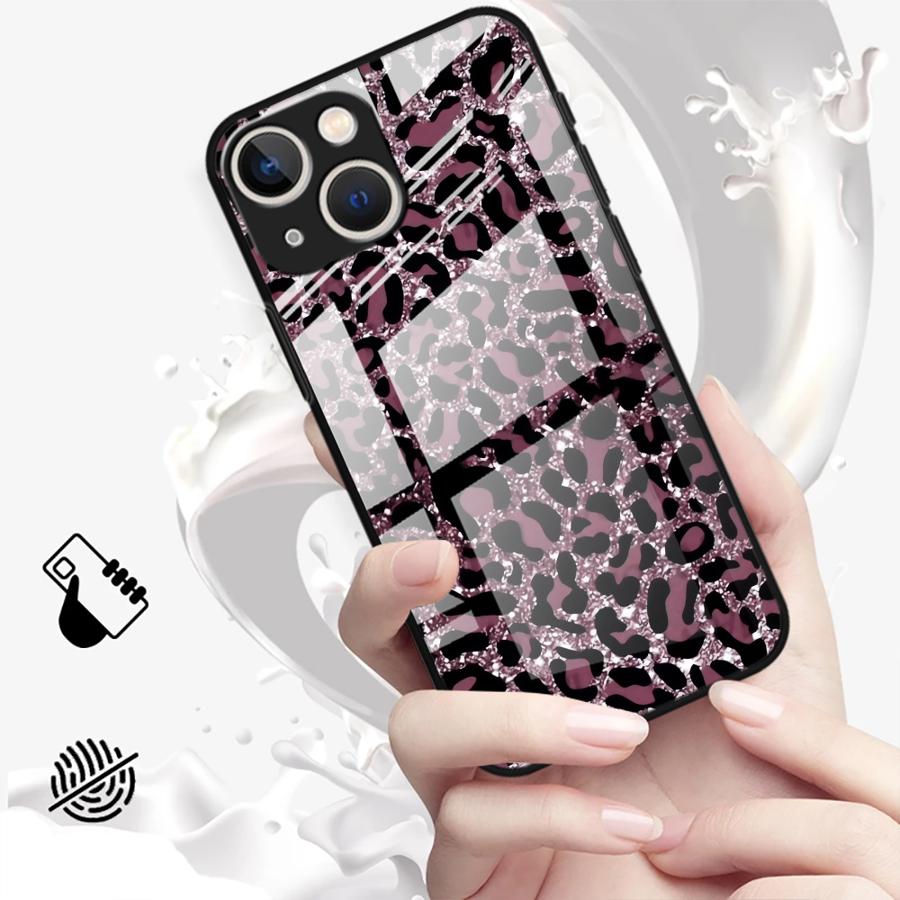 Case for iPhone 17 Pro Max 12 16 15 Plus Air 14 XR 11 8 13 Glass Phone Cover Color Leopard Print