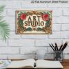 2D Flat 1pc Vintage Art Studio Aluminum Sign, 8X12 Inch Decorative Metal Plaque, Motivational Wall Art for Home, Garden, Bar, Cafe, Farm, Bathroom