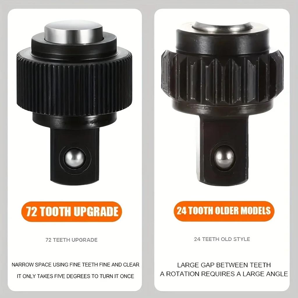 1/4" 3/8" 1/2" Drive Retractable Ratchet Set Drive Rotating Ratchet Reversible Drive 72 Tooth Socket Wrench Mechanical Tool