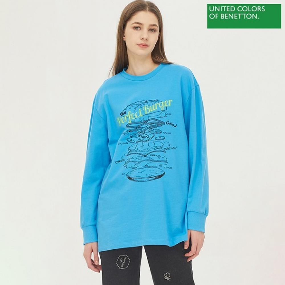

Футболка с принтом Benetton Benetton Burger bats20211 BL Blue/42