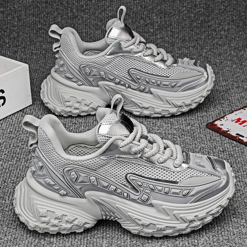 

Модные дышащие мужские мотоциклетные ботинки 2024 года, новый стиль, уличная одежда, противоскользящие покрышки, универсальные повседневные модные кроссовки 39