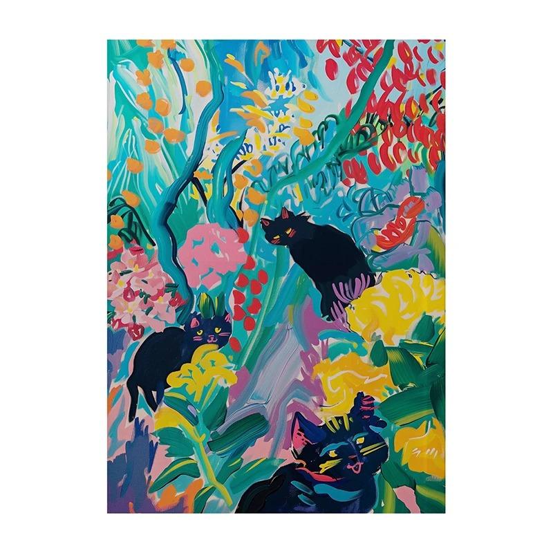 

Maximalist Bathroom Decor Poster Trendy Cat Canvas Painting Dopamine Print Kitsch Aesthetic Wall Art Pictures for Home Decor 21cm×30cm NoFrame