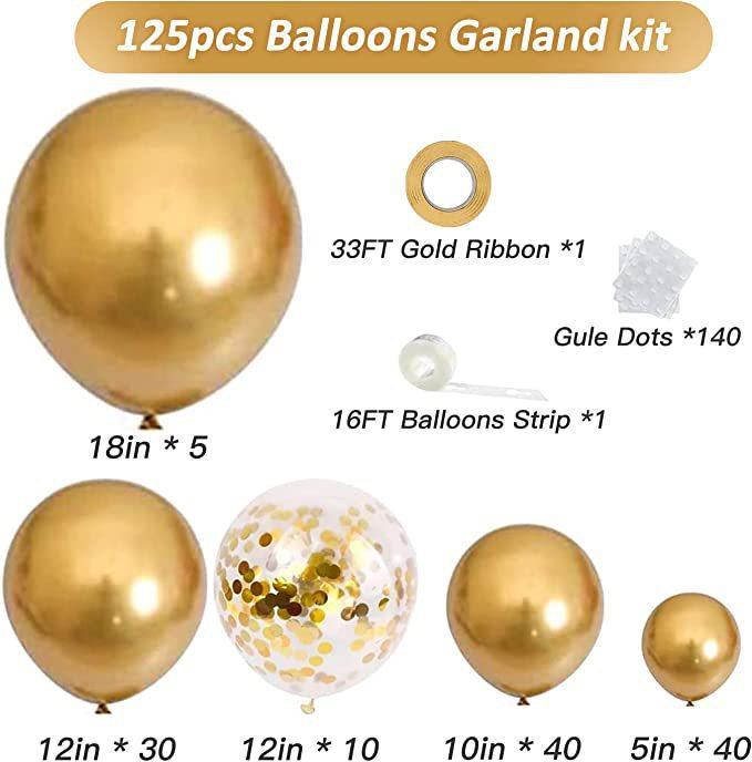 5 Inch 10 Inch 12 Inch 18 Inch Irregular Balloon Chain Set 125 Pieces Birthday Party Decoration Balloon Set Arrangement