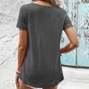 Women's Hollow Top Lace Patchwork Round Neck Collar Casual Loose Short Sleeve T-shirt