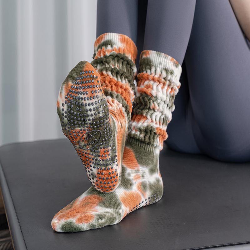 

Tie-Dye Non-Slip Pilates & Yoga Socks - Breathable, Professional Fitness Floor Socks Fits 36-39