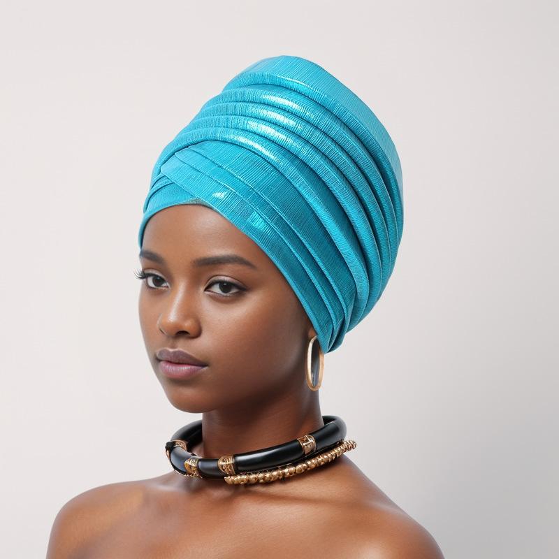 Beauty Strip Multi -Layer Exaggerated Turban Cap African Hat Muslim Turban Hat