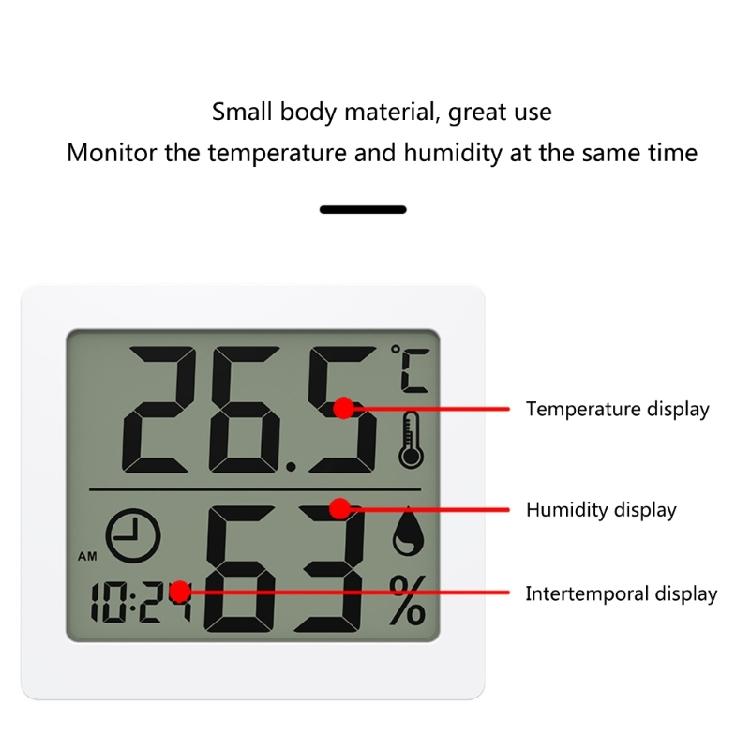 Convenient Digital Thermometer Hygrometer Clock ABS for Kids Room & Pet Owners