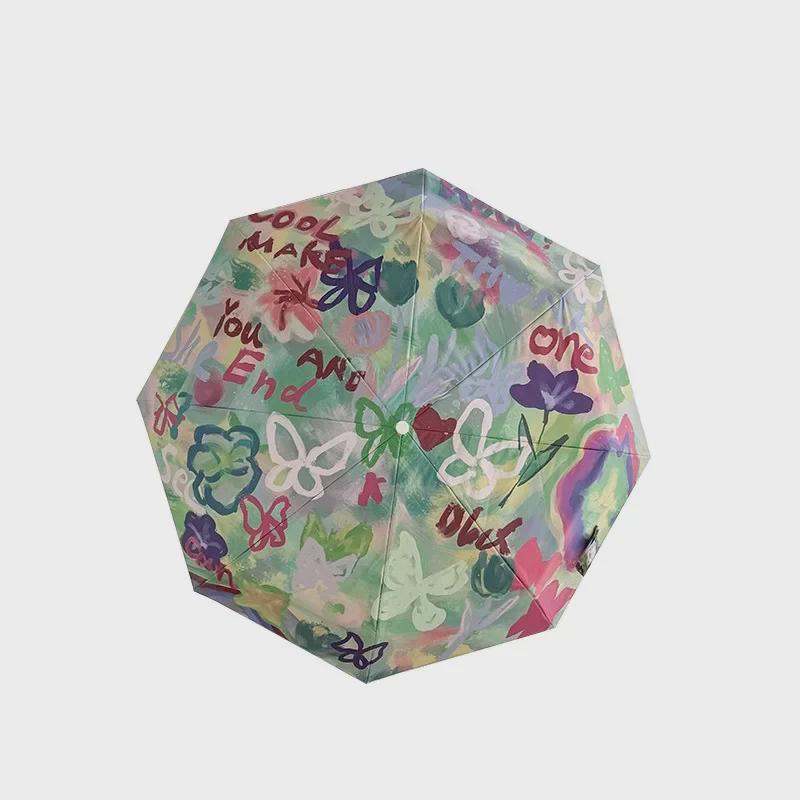 Haru Compact High-Quality UV Protection Sun Umbrella - Portable, Manual, and Dual-Purpose for Sun and Rain