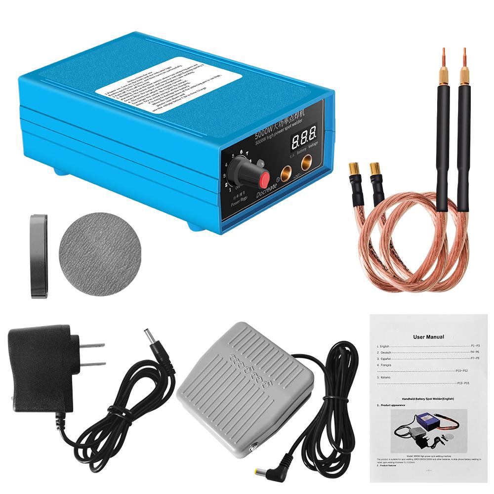 Handheld Spot-welding Machine 5000W DIY Battery Welding Machine Current Adjustable Utility Automatic Welding for 18650 Battery