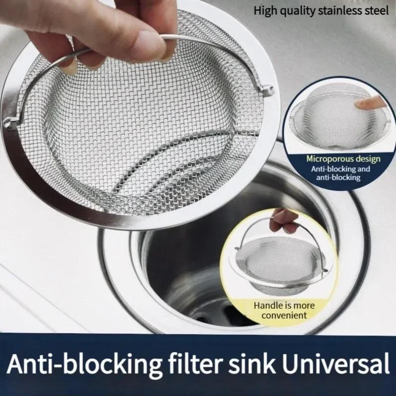Kitchen Sink Filter Screen Hair Filter Bathroom Anti-blocking Sink Filter Screen Floor Drain Pad Sink Strainer Slag Screen