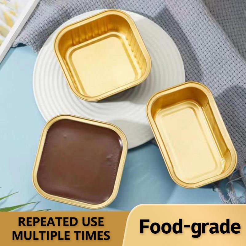 Foil Cupcake Liners Heat Resistant Aluminum Cake Cups With Lid Round Baking Cups With Lids Kitchen Wedding Birthday Party Supply