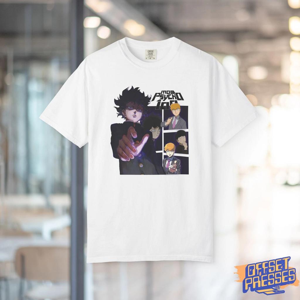 Mob Psycho 100 Anime shirt 100% Cotton T-shirt Mens Tees Top | Mob Psycho 100 Inspired Tee