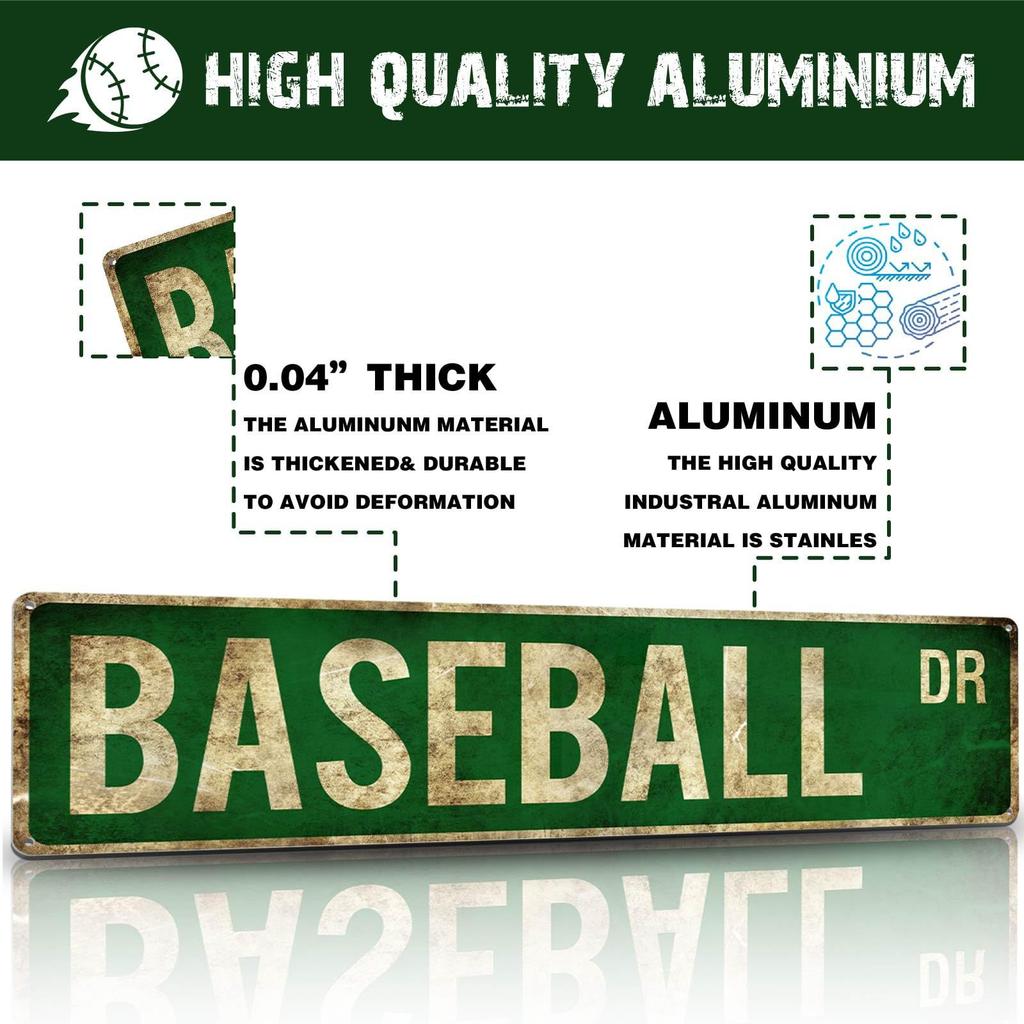 Fun Retro Classic Metal Tin Plate Baseball Themed Tin Painting