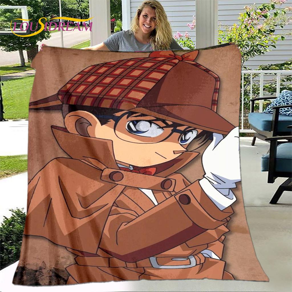 Anime Detective Conan Cartoon Soft Plush Blanket,Flannel Blanket Throw Blanket for Living Room Bedroom Bed Sofa Picnic Cover 3D