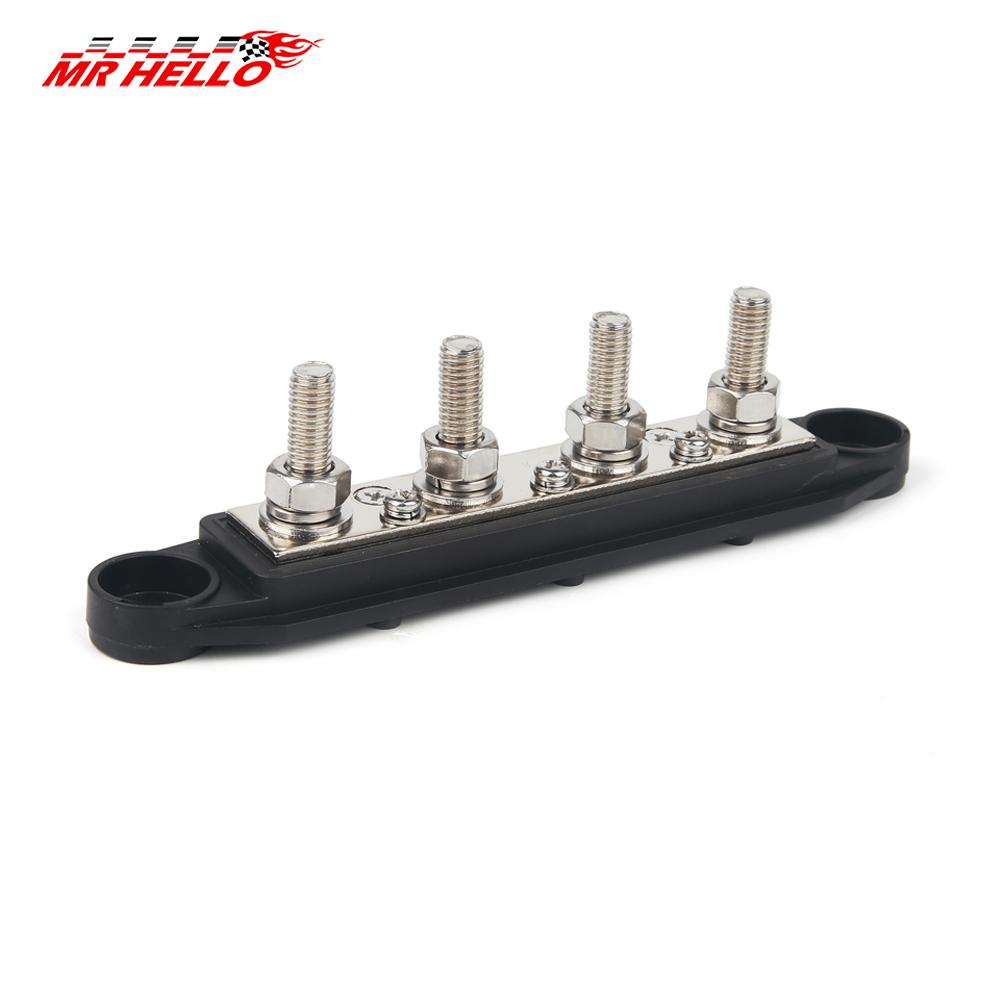 M8 M10 4 Ways Wiring Rows Bus Bar Terminal Block Power Distribution Block Suitable For Car / Touring car / Yacht Fuses4