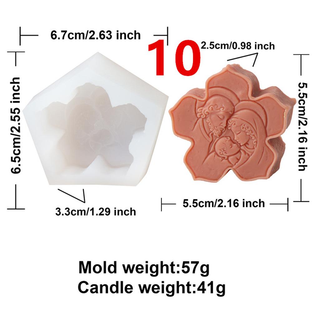 Mini Crucifix Jesus Virgin Angel Candle Silicone Mold DIY Saints Statue Candle Resin Plaster Craft Mold Church Home Decoration