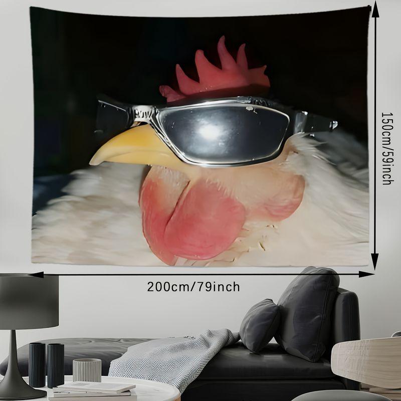 VIKAMA Cool Pulling Sunglasses Funny Rooster Fun Tapestry Background Trendy Men Active Wall Decoration Room Decoration