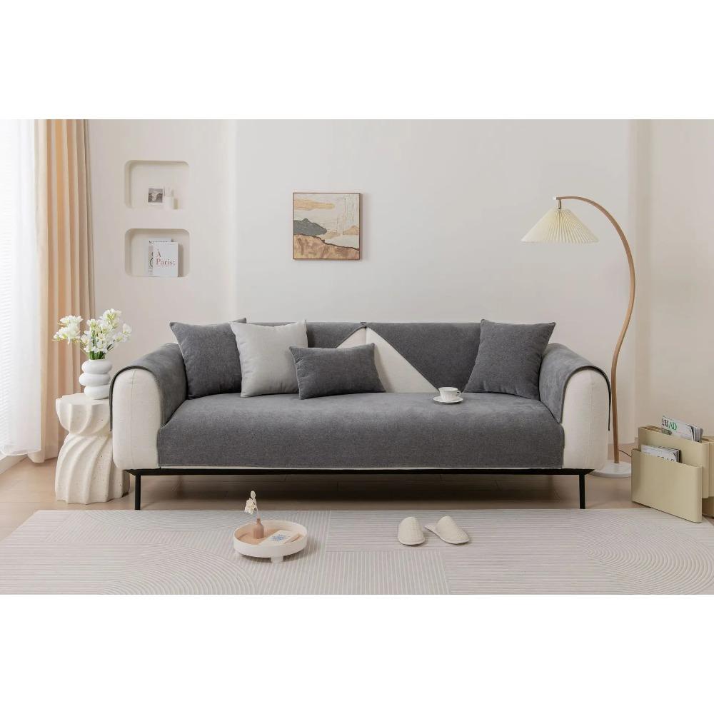 New Cotton Linen Simplicity Sofa Cover Solid Color Four Seasons Universal Sofa Cover Anti Slip Home Sofa Cushion Covers Cloth