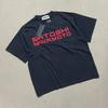 Letnia Codzienna Unisex Bawełniana Luźna Koszulka Vintage Sprana Czarna Oversize T-shirt Czerwone Płynne Litery Logo Satoshi Nakamoto Koszulka