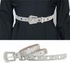 Shinning Rhinestone Buckle Waist Belts for Rock Fans Adjustable Belt for Cowboy Teens Female Jeans Skirt Waistband