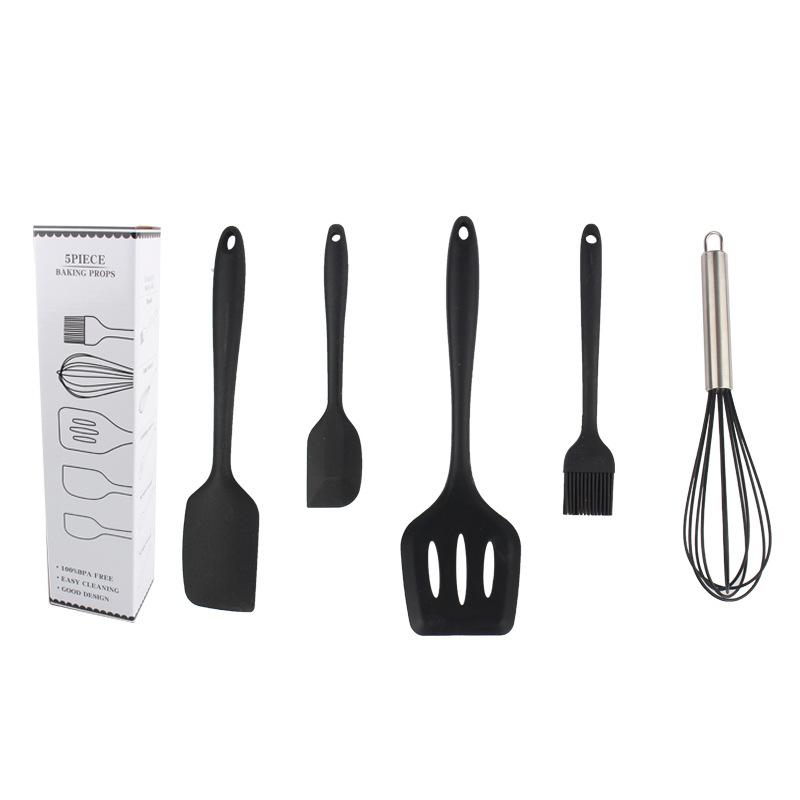 Silicone Spatula Spatula Brush Egg Beater Silicone Kitchenware 5-piece Kitchen Utensil Set Kitchen Cooking Utensils